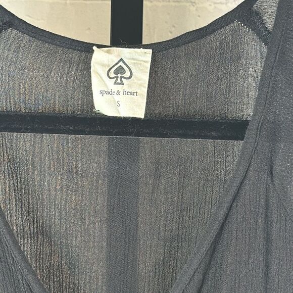 ✨ Boho Embroidered Black Blouse – Spade and Heart Size Small - Picture 2 of 5